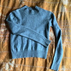 Wilfred Free women’s xxs merino wool mock neck grey crop sweater long sleeve